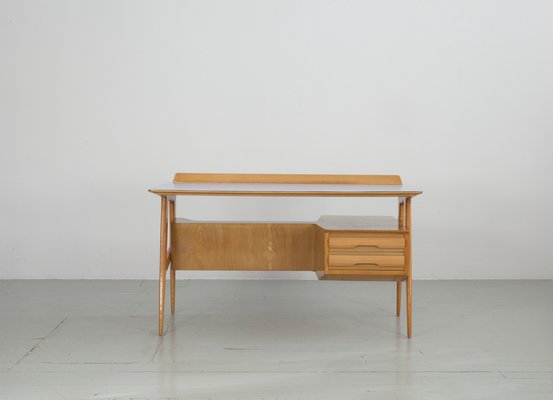 Italian Maple Desk with Bookshelf from Canturina del Mobile, 1950s-AA-867503