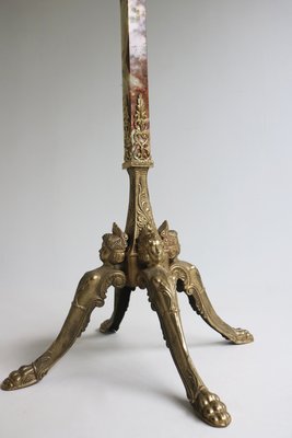 Italian Marble and Brass Standing Coat Rack, 1960s-OKN-2035929