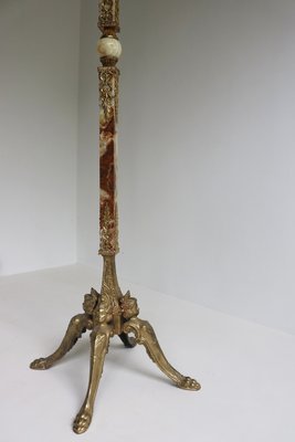 Italian Marble and Brass Standing Coat Rack, 1960s-OKN-2035929