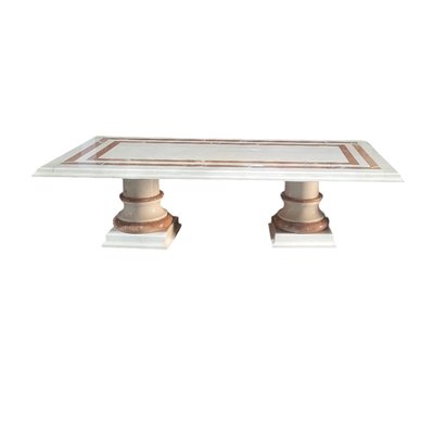 Italian Marble Coffe Table with Two Columns-TCS-2016455