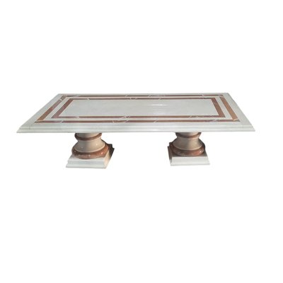 Italian Marble Coffe Table with Two Columns-TCS-2016455