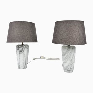 Italian Marble Table Lamps, 1980s, Set of 2-RMX-1790391