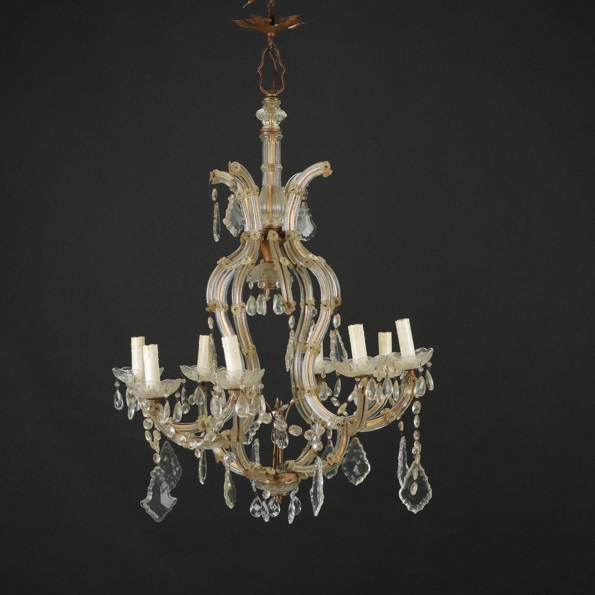 Italian Maria Theresa Style Chandelier in Glass