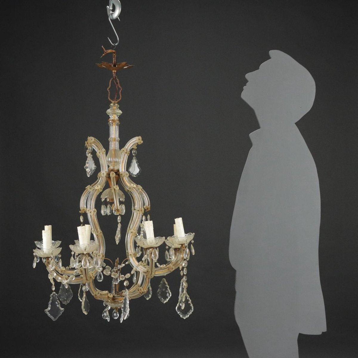 Italian Maria Theresa Style Chandelier in Glass