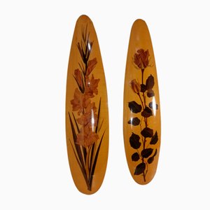 Italian Marqueterie Panels in Wood, 1950s, Set of 2-HNE-1318781