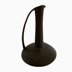 Italian Matt Black Ceramic Vase, 1970s-HOI-836744