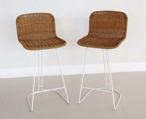 Italian Mesh and Metal Barstools, 1980s, Set of 2-VNE-929112