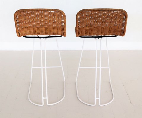 Italian Mesh and Metal Barstools, 1980s, Set of 2-VNE-929112