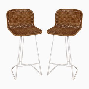 Italian Mesh and Metal Barstools, 1980s, Set of 2-VNE-929112