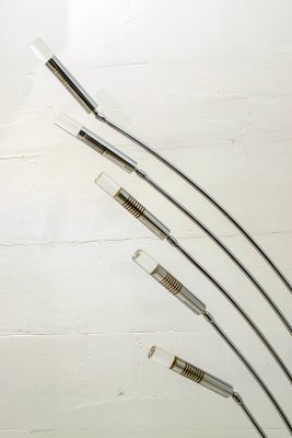 Italian Metal Chrome and Acrylic Glass Floor Lamp, 1960s-FER-541257