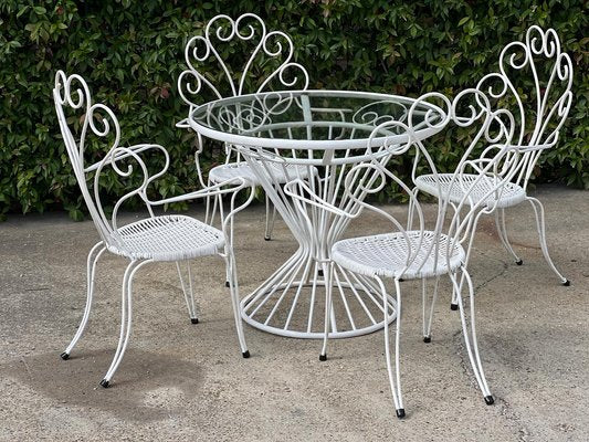 Italian Metal Garden Furniture and Scoubidou, 1950s, Set of 5-SSK-2025935