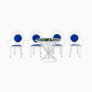 Italian Metal Garden Furniture and Scoubidou, 1950s, Set of 5-SSK-2025935