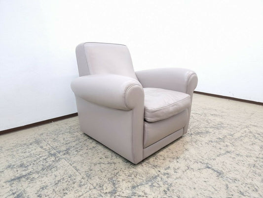 Italian Mickey Chair in Grey Leather from Baxter