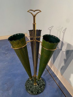 Italian Mid-Century Green Umbrella Stand with Cracked Effect, 1950s-MTX-1259670