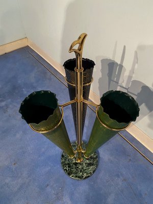 Italian Mid-Century Green Umbrella Stand with Cracked Effect, 1950s-MTX-1259670