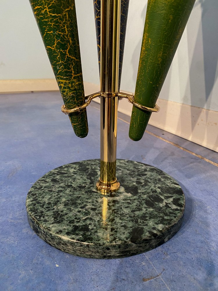 Italian Mid-Century Green Umbrella Stand with Cracked Effect, 1950s