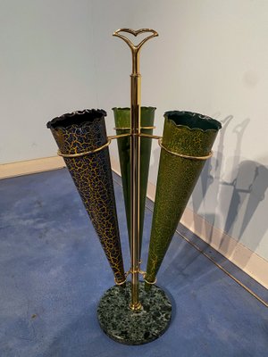 Italian Mid-Century Green Umbrella Stand with Cracked Effect, 1950s-MTX-1259670