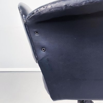 Italian Mid-Century Modern Armchair in Black Leather and Black Metal, 1970s-GDD-1272810