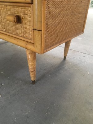 Italian Mid-Century Modern Bamboo & Glass Dresser, 1970s-DHH-968784