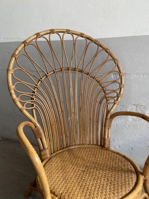 Italian Mid-Century Modern Bamboo Peacock Armchair-DHH-1107023