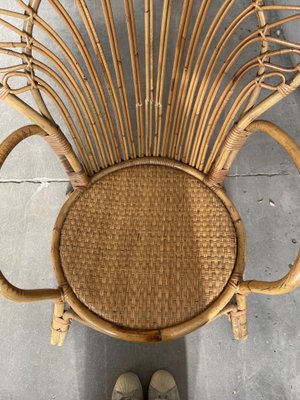 Italian Mid-Century Modern Bamboo Peacock Armchair-DHH-1107023