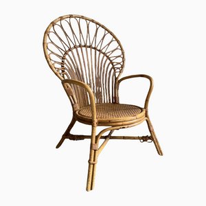 Italian Mid-Century Modern Bamboo Peacock Armchair-DHH-1107023