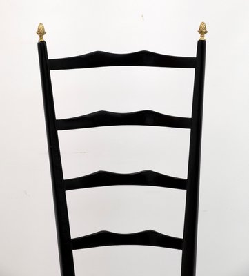 Italian Mid-Century Modern Chiavari Chairs in Velvet with High Backrests, 1950s, Set of 2-FER-1134112