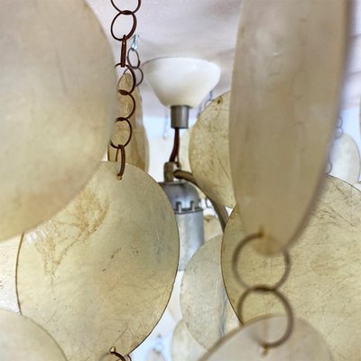 Italian Mid-Century Modern Golden Plastic Cascade Chandelier, 1970s-GDD-1284759