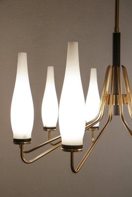 Italian Mid-Century Modern Ten Light Chandelier Attributed to Stilnovo, 1950s-MTX-1132629