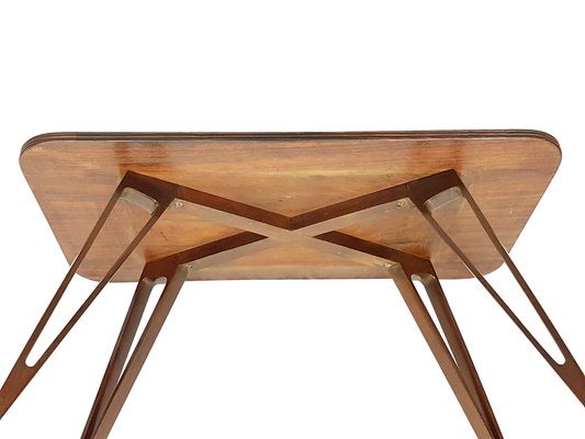 Italian Mid-Century Modern Wood & Brass Coffee Table Attributed to Paolo Buffa-RD-1268307