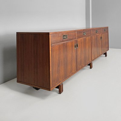 Italian Mid-Century Modern Wood Sideboard with Brass Handles attributed to Stildomus, 1960s-GDD-1823282