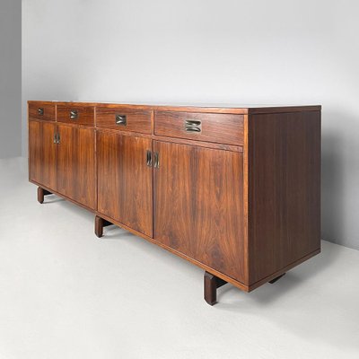 Italian Mid-Century Modern Wood Sideboard with Brass Handles attributed to Stildomus, 1960s-GDD-1823282