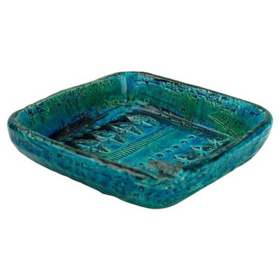 Italian Mid-Century Rimini Blu Ceramic Ashtray attributed to Aldo Londi for Bitossi, 1960s-MH-1470425