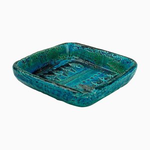 Italian Mid-Century Rimini Blu Ceramic Ashtray attributed to Aldo Londi for Bitossi, 1960s-MH-1470425