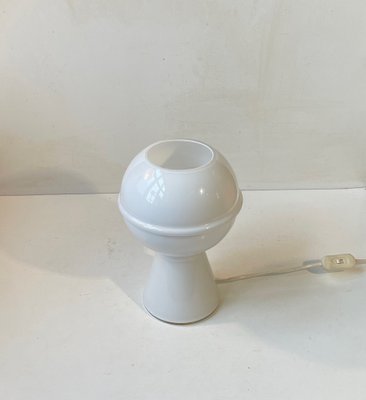 Italian Minimalist Saturn Table Lamp in White Murano Glass, 1970s-LCR-1785746