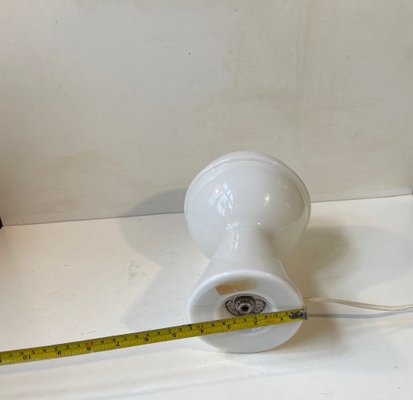 Italian Minimalist Saturn Table Lamp in White Murano Glass, 1970s-LCR-1785746