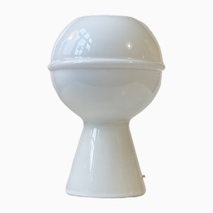 Italian Minimalist Saturn Table Lamp in White Murano Glass, 1970s-LCR-1785746