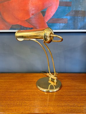 Italian Ministerial Brass Table Lamp, 1980s-QZZ-2035321