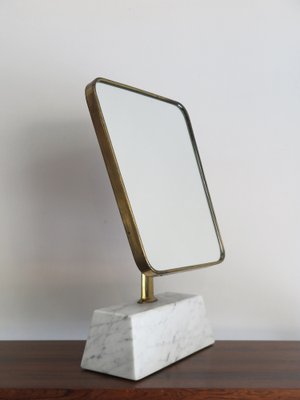 Italian Mirror in Brass and Marble, 1950s-CC-1457615