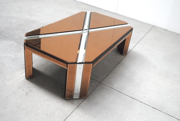 Italian Mirrored Coffee Table, 1970s-JQO-906133