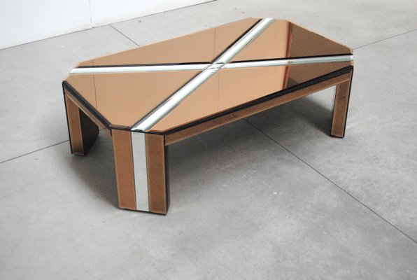 Italian Mirrored Coffee Table, 1970s-JQO-906133