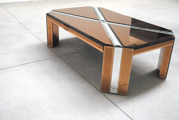 Italian Mirrored Coffee Table, 1970s-JQO-906133