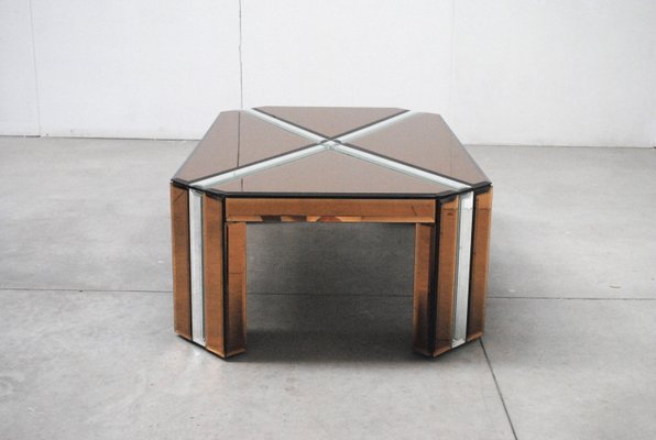 Italian Mirrored Coffee Table, 1970s-JQO-906133