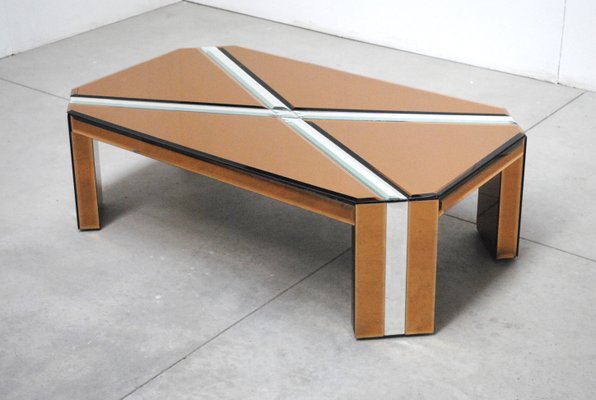 Italian Mirrored Coffee Table, 1970s-JQO-906133