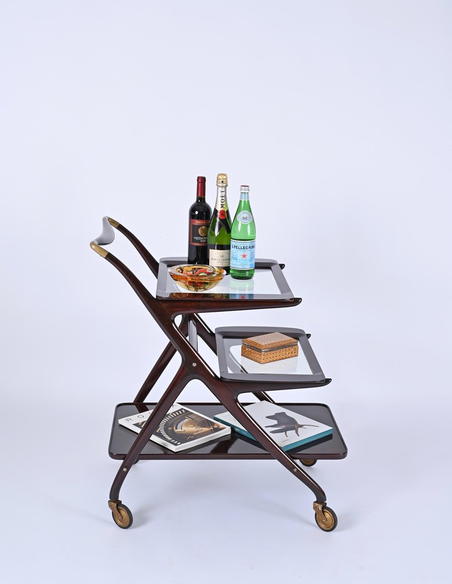 Italian Mod. 65 Serving Bar Cart by Ico & Luisa Parisi for D Baggis, 1950s