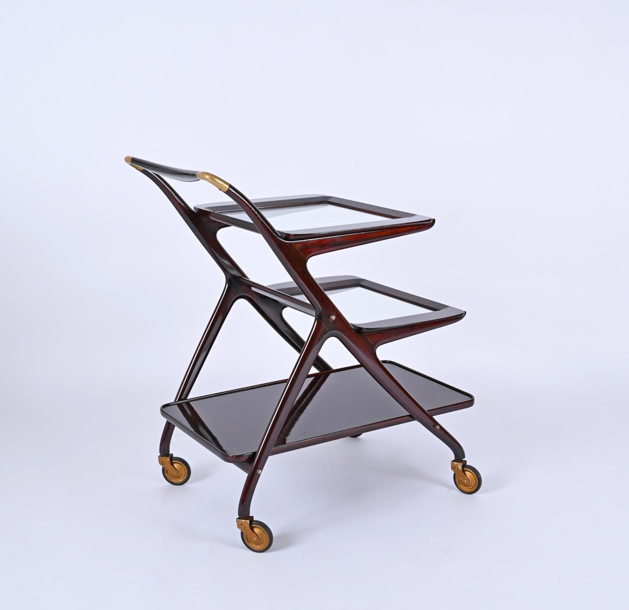 Italian Mod. 65 Serving Bar Cart by Ico & Luisa Parisi for D Baggis, 1950s