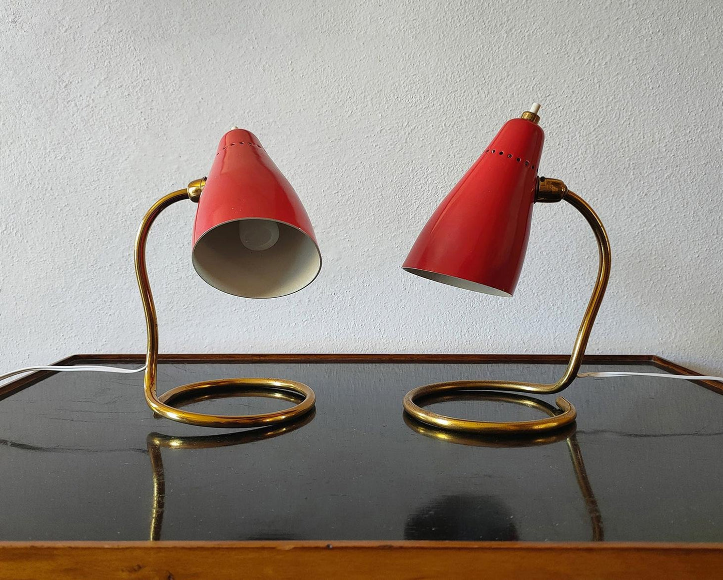 Italian Model 214 Table Lamps by Giuseppe Ostuni for Oluce, 1950s, Set of 2