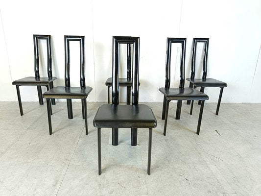 Italian Model Regia Dining Chairs by Antonello Mosca for Ycami, 1980s, Set of 6-IRH-1822084