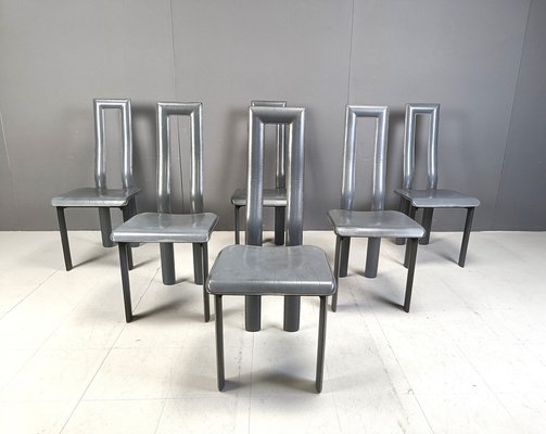 Italian Model Regia Dining Chairs by Antonello Mosca for Ycami, 1980s, Set of 6-IRH-2043145