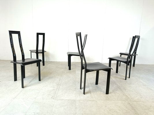 Italian Model Regia Dining Chairs by Antonello Mosca for Ycami, 1980s, Set of 6-IRH-1822084